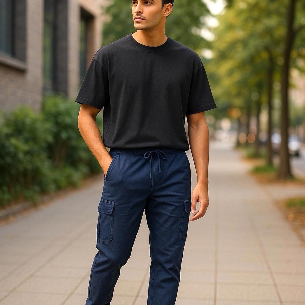 Buffalo David Bitton Fleece Jeans Mens 34x30 Cargo Jogger Pants Black NWT $109